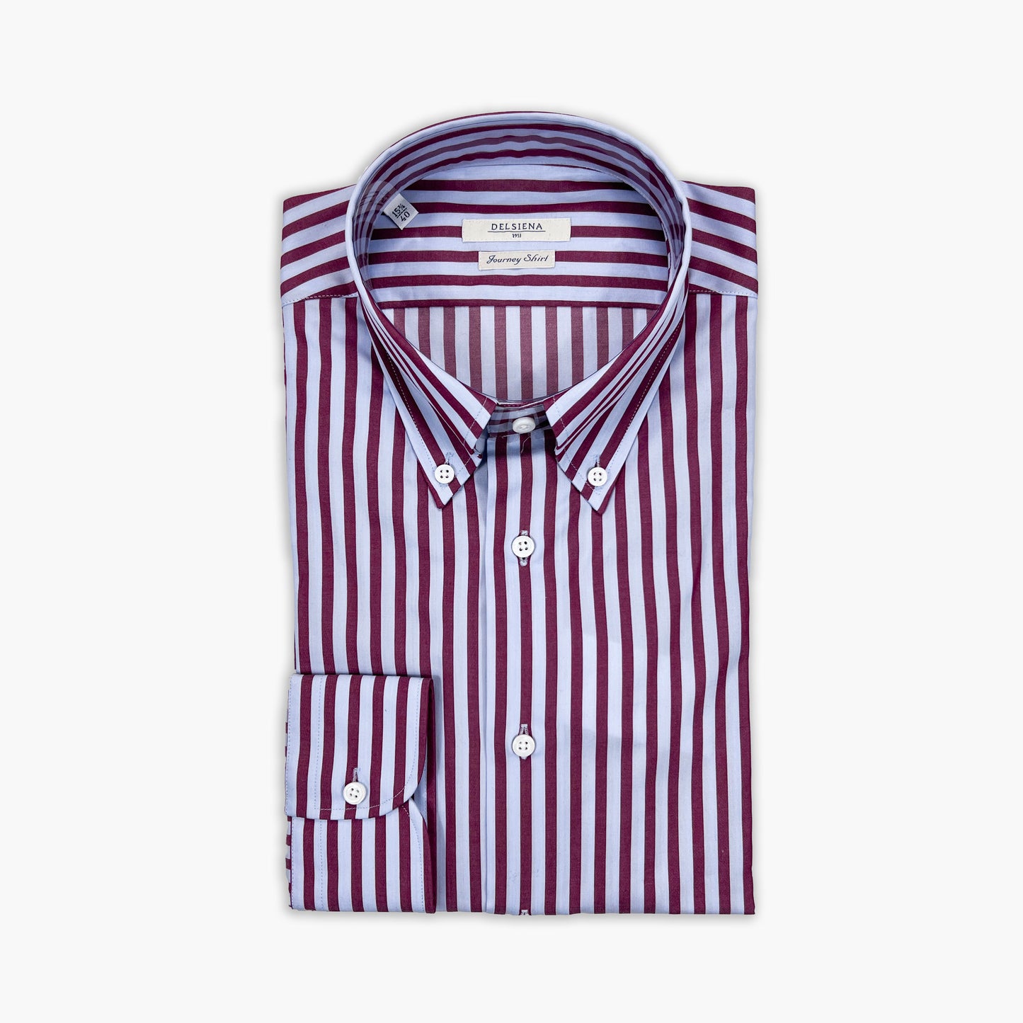 Camisa Riscas Azul / Bordeaux Button Down