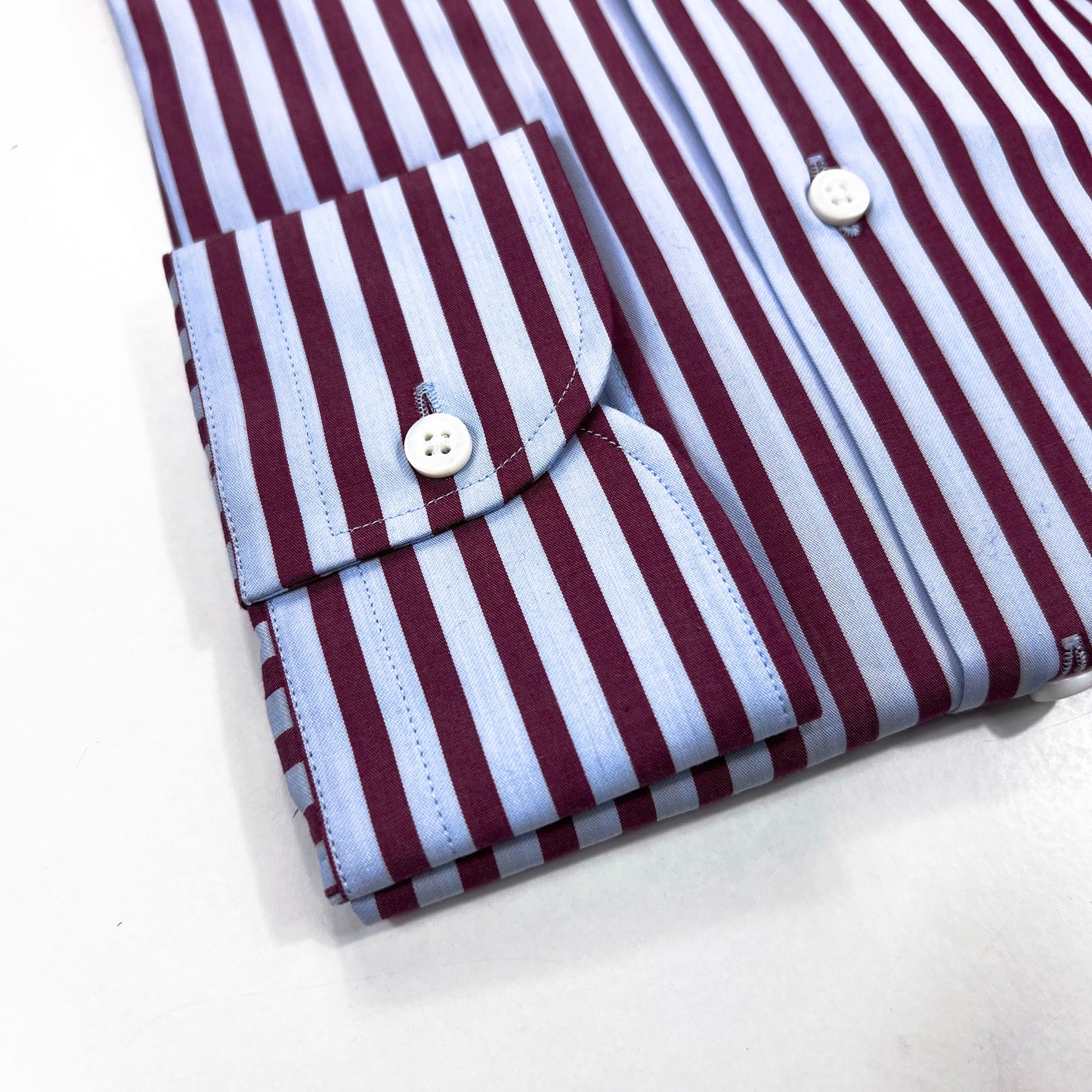 Camisa Riscas Azul / Bordeaux Button Down
