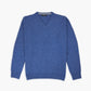 Plain Pullover with "V" Neckline - Blue