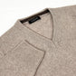 Plain Pullover with "V" Neckline - Beige