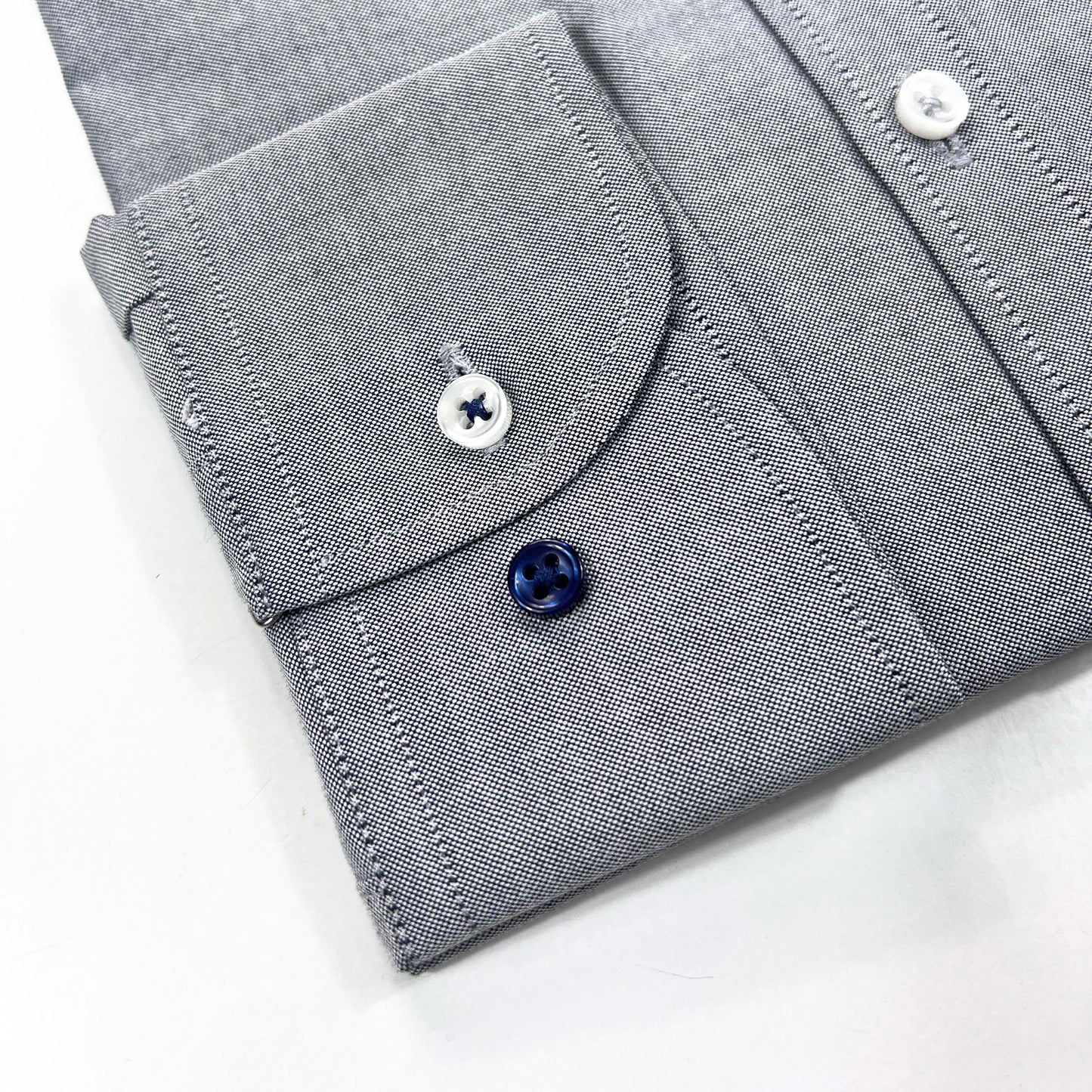 Camisa Oxford Cinza Button Down
