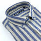 Striped shirt with pocket - Blue/ Cream