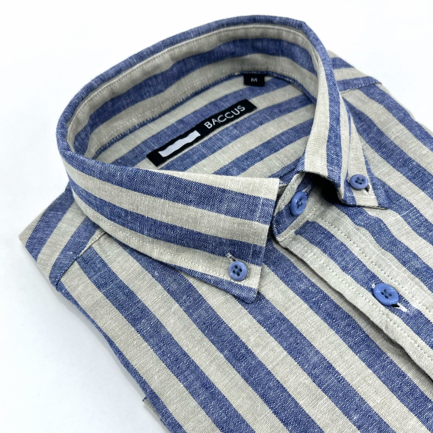 Striped shirt with pocket - Blue/ Cream