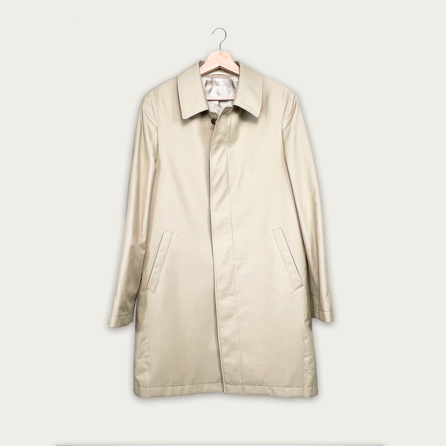 Lined Beige 3/4 Trench Coat