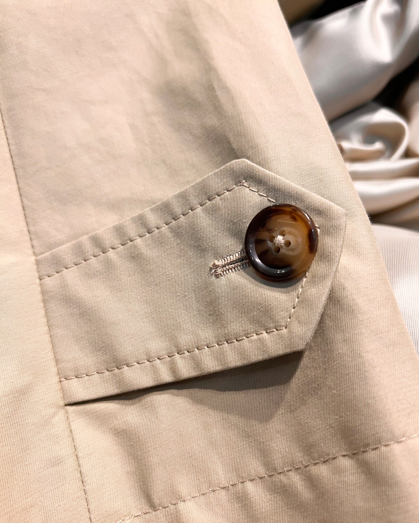 Lined Beige 3/4 Trench Coat
