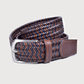 Braided Leather Belt - Blue/Brown